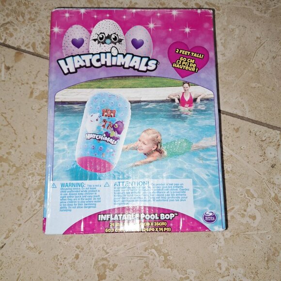 Hatchimals Inflatable Pool Bop 2 Feet Tall 24"x14" Pink Blue Floaty NEW water - Picture 1 of 4